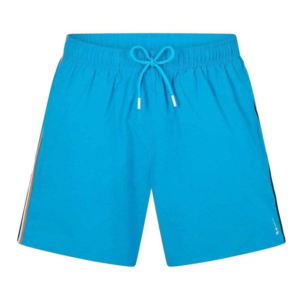 Boss Mens Iconic Side Stripe Swim Shorts / Turquoise/Aqua